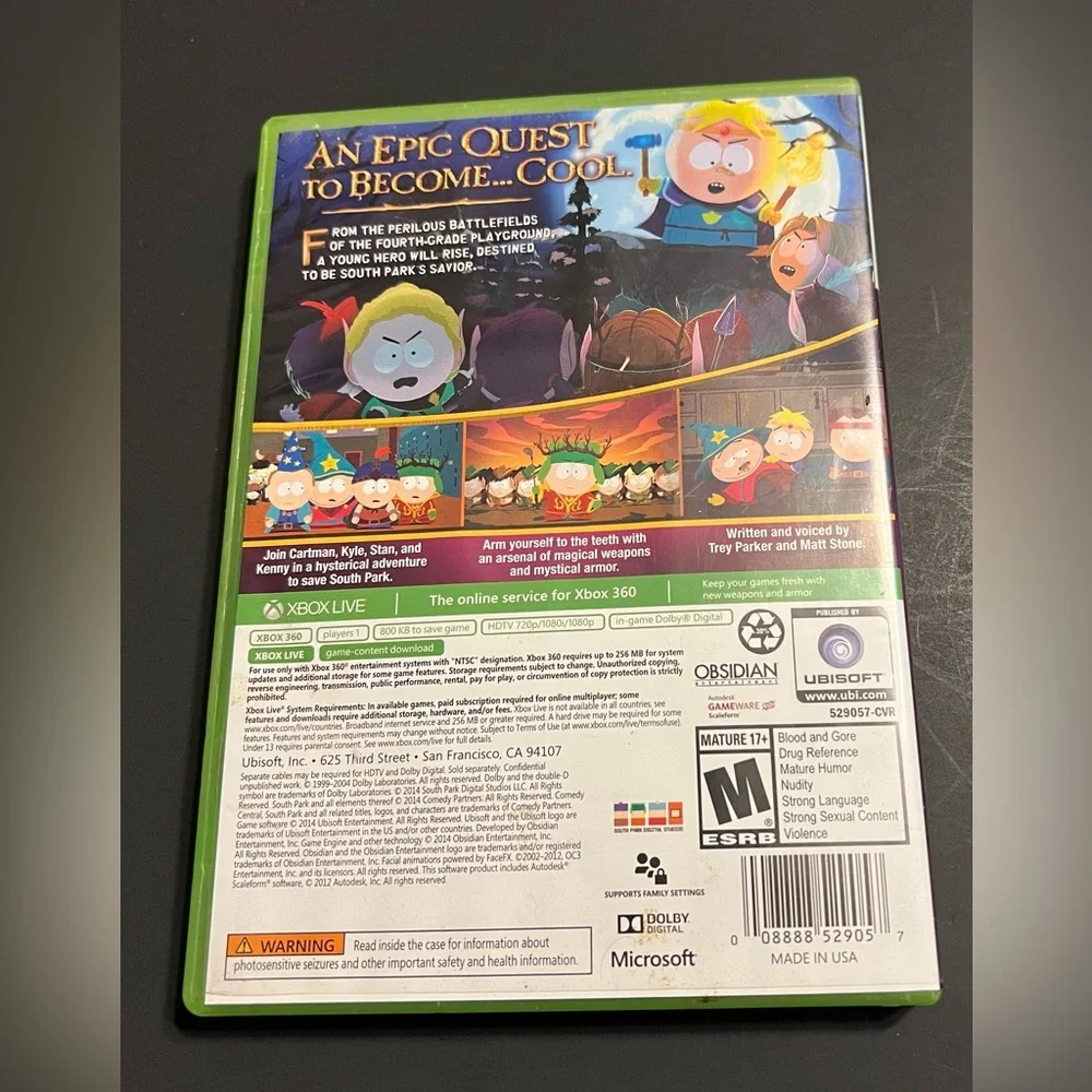 South Park: The Stick of Truth (Microsoft Xbox 360, 2014)